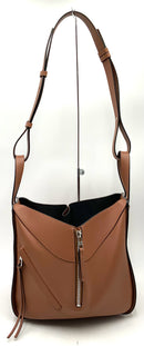 LOEWE Tan Calf Leather Top Handle Hammock Bag