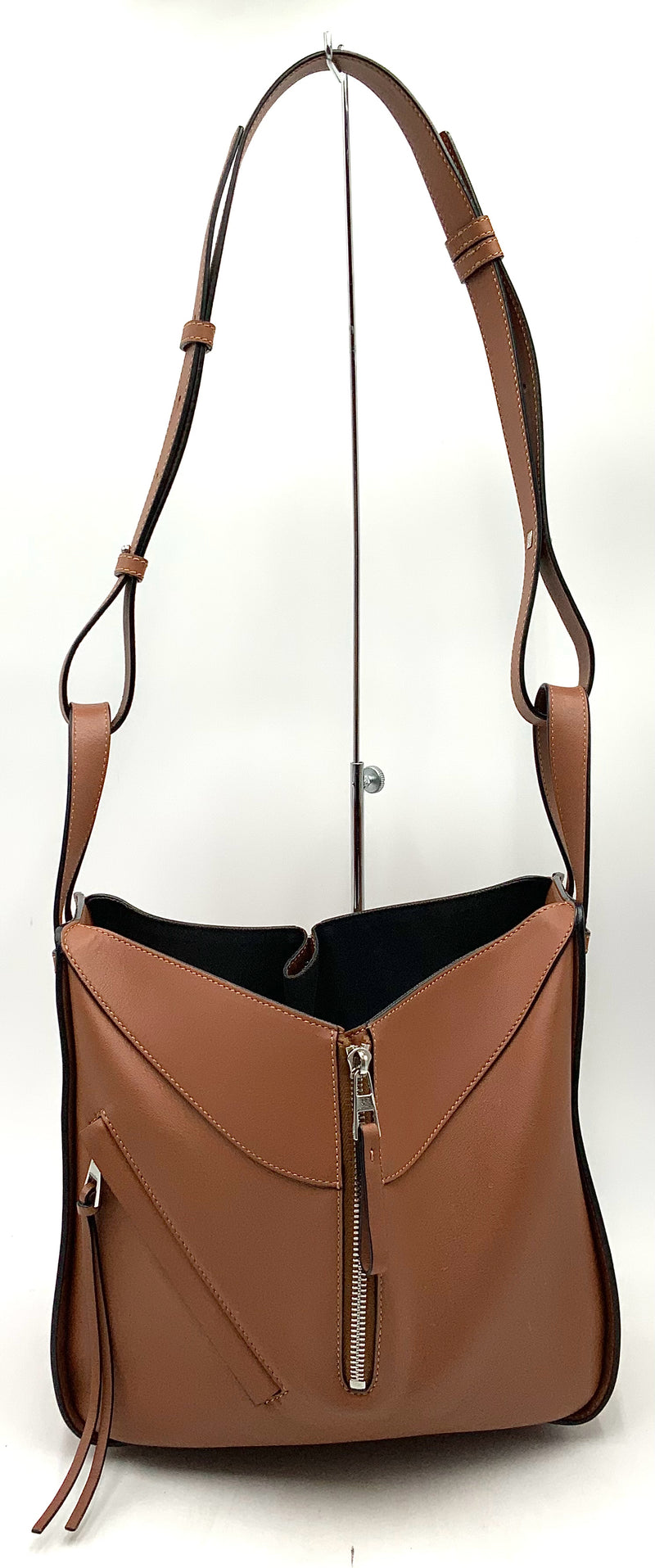 LOEWE Tan Calf Leather Top Handle Hammock Bag