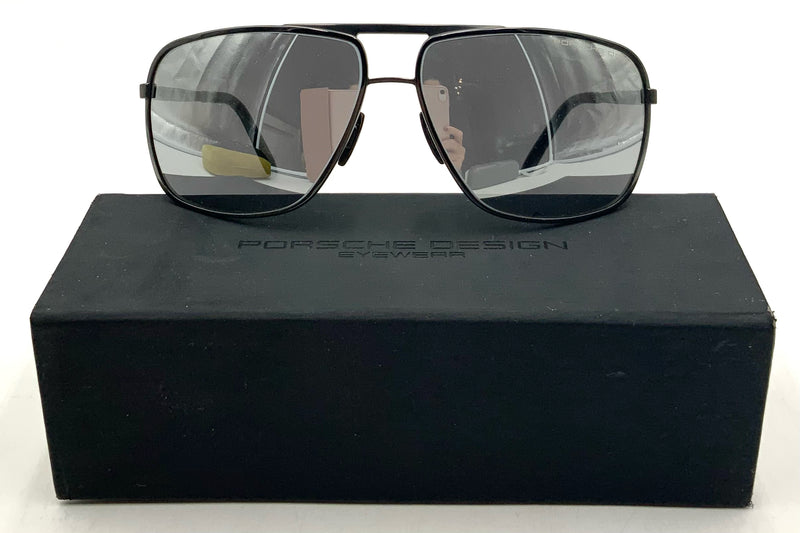 PORSCHE Gunmetal Titanium Frame Silver Mirrored Lens Sunglasses
