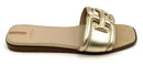 SAM EDELMAN Gold Lea Double E "Irina Slide Sandals 8.5