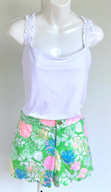 LILLY PULITZER Grn Pink Blue Yell Scallop Edge Buttercup Shorts