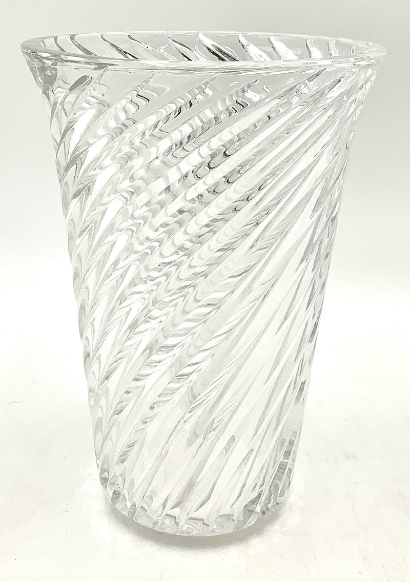Tiffany & Co. Clear Crystal Swirl Vase
