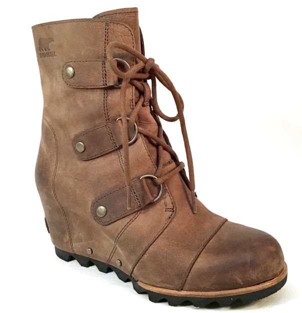 SOREL Brown Leather Joan of Arctic Wedge Mid Calf Boots 7.5