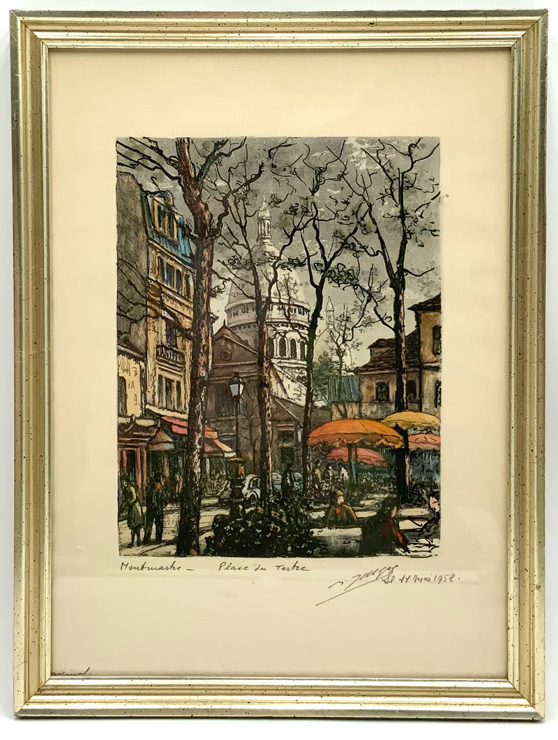 Pair of  Vintage Parisian Etchings