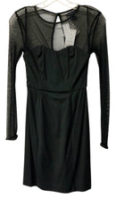 FRENCH CONNECTION Black w/Mesh Dot Sleeves L/S Dress