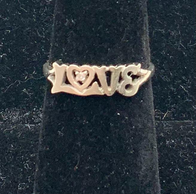 14kt Gold &  Diamond "Love" Ring