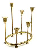 Vintage Oval Brass Descending Candelabra