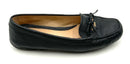 PRADA Black Grained Leather Logo Loafers 37 AS IS