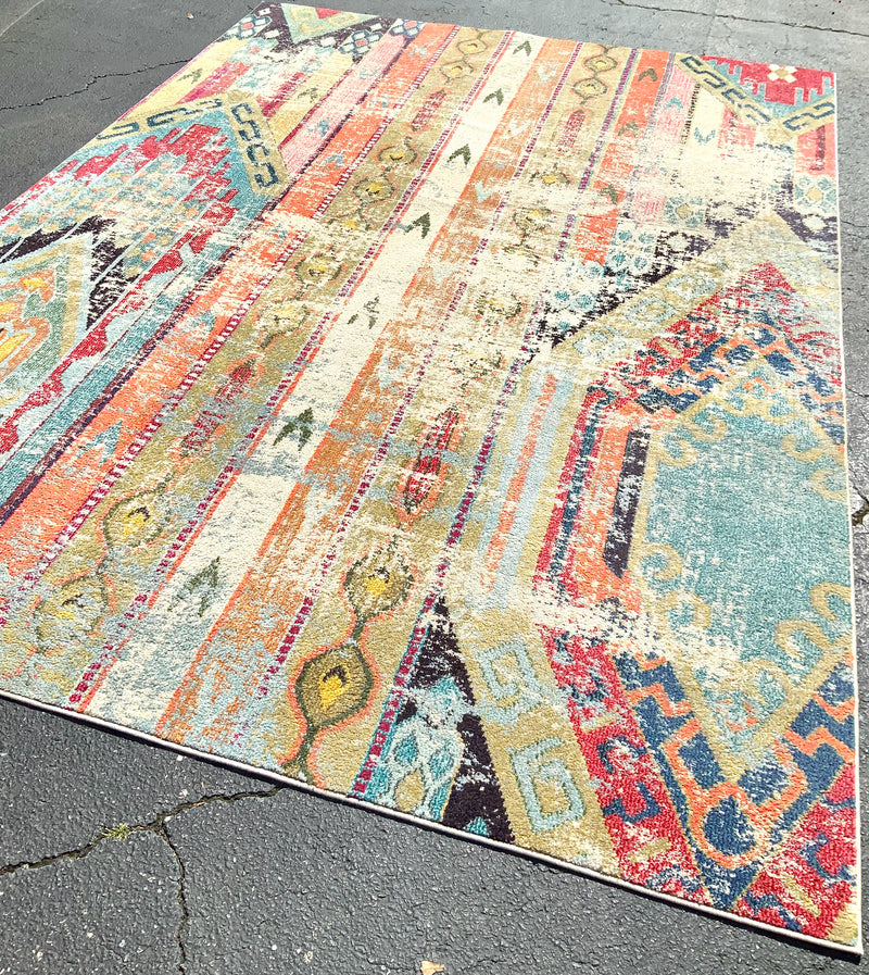 Machine Made Multicolor Area Rug 8'x11'