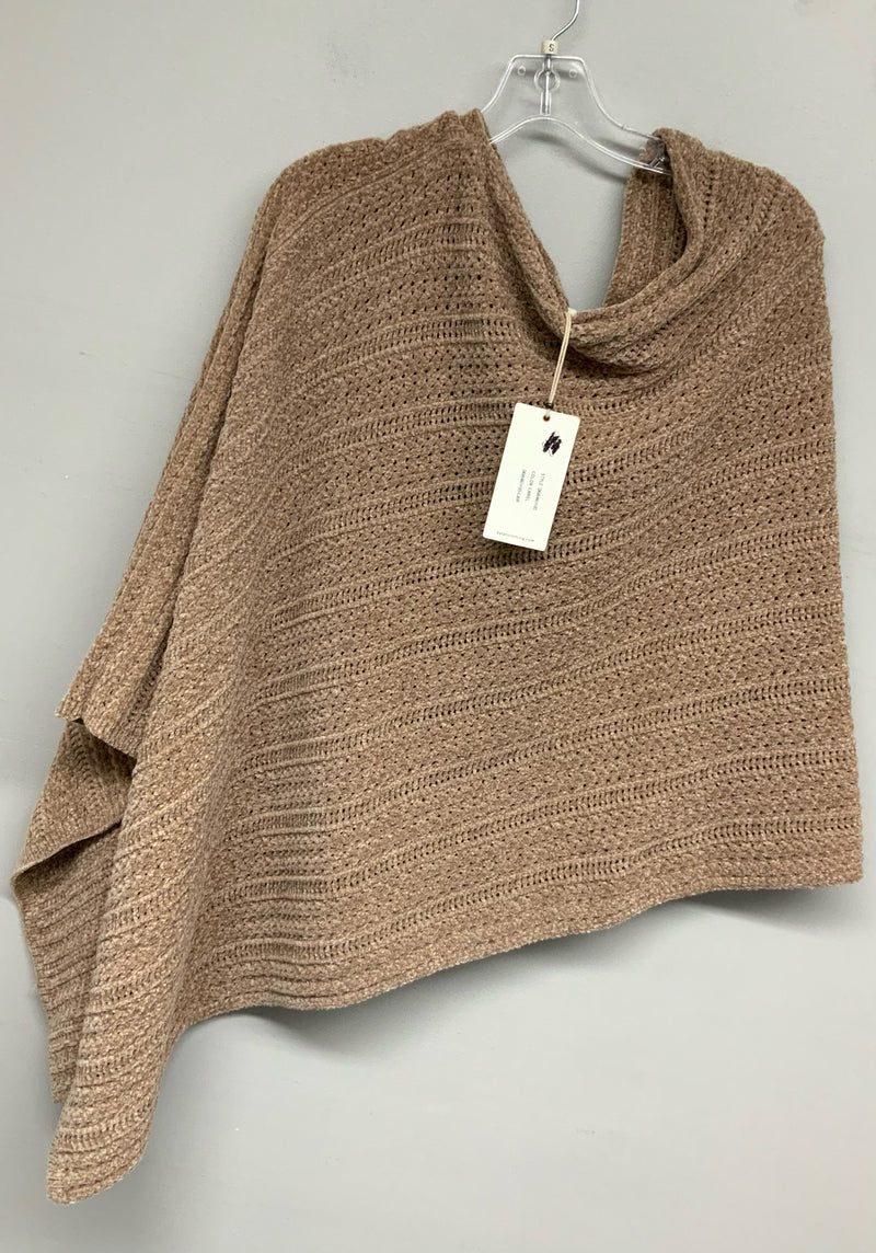 DYLAN Camel Chenille Knit Asym Poncho