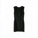 MICHAEL KORS COLLECTION Black w/Back Zipper Pleat S/L Wool Dress