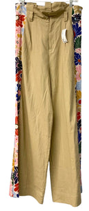 FARM RIO Sand w/Multi Floral Accent "Sunny Daisies" Wide Leg Pants