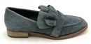 POUR LA VICTOIRE Blue Suede Ruffle Loafers 7