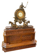 Vintage Bronze Maitalnd Smith Clock With Wood Cabinet