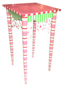 Pink Candy Stripe Occasional Table