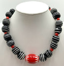 Artisan Silvertone & Glass Beaded Necklace