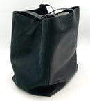 CELINE Black Leather Suede Panel Cabas Phantom Tote Bag