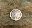 Gold Plated Metal/Coin Silver U.S. 1922  Peace Silver Dollar Pendant
