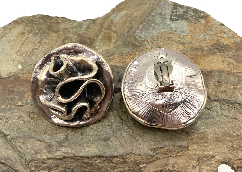 Sterling Electroform Clip-On Earrings