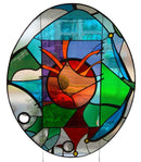 Extra Large Marco Zubar Signed Stained Glass Panel