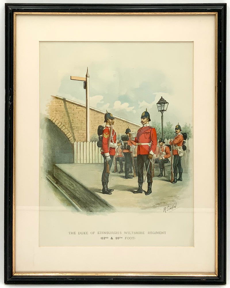 Antique Britsh Military Print in Black Frame