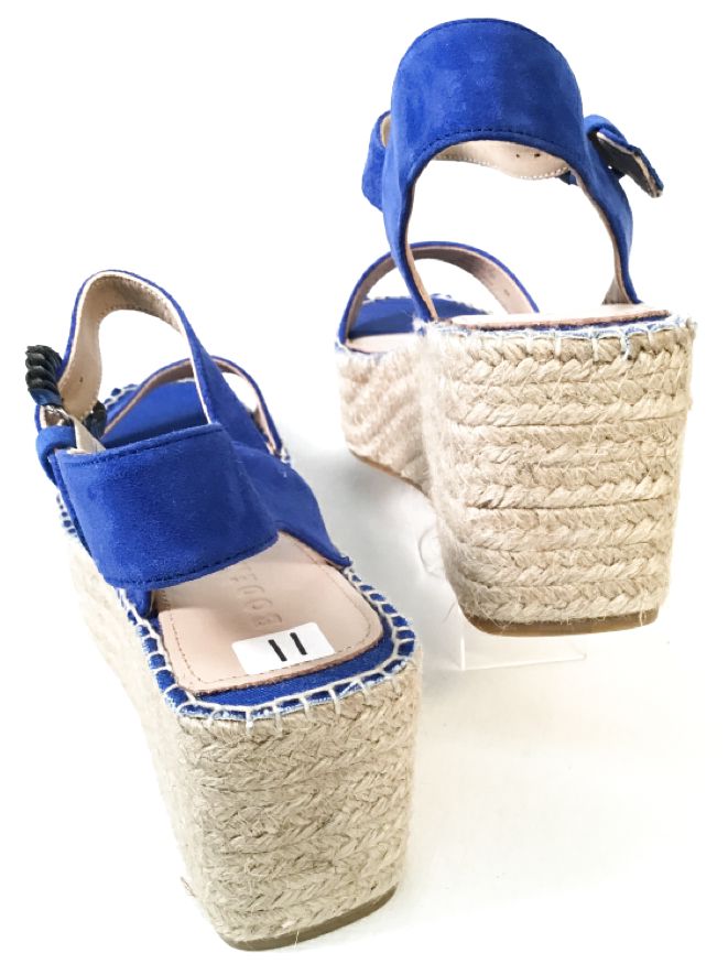 BODEN Blue Suede Esapdrille Flatform Sandals 11