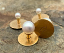 Tiffany & Co. 18kt Gold & Akoya Pearl Tuxedo Stud Set (4 Pieces)