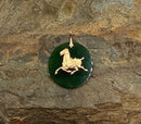 14kt Gold & Jade Horse Pendant