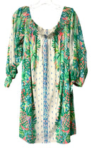 LILLY PULITZER Green/Aqua/White "Maryellen" Off-Shldr Dress