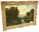 Herman Veger Oil on Canvas of Landscape in Ornate Gold Frame