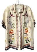 JADE Johnny Was Eggshell/Multi Floral S/S B/D Top