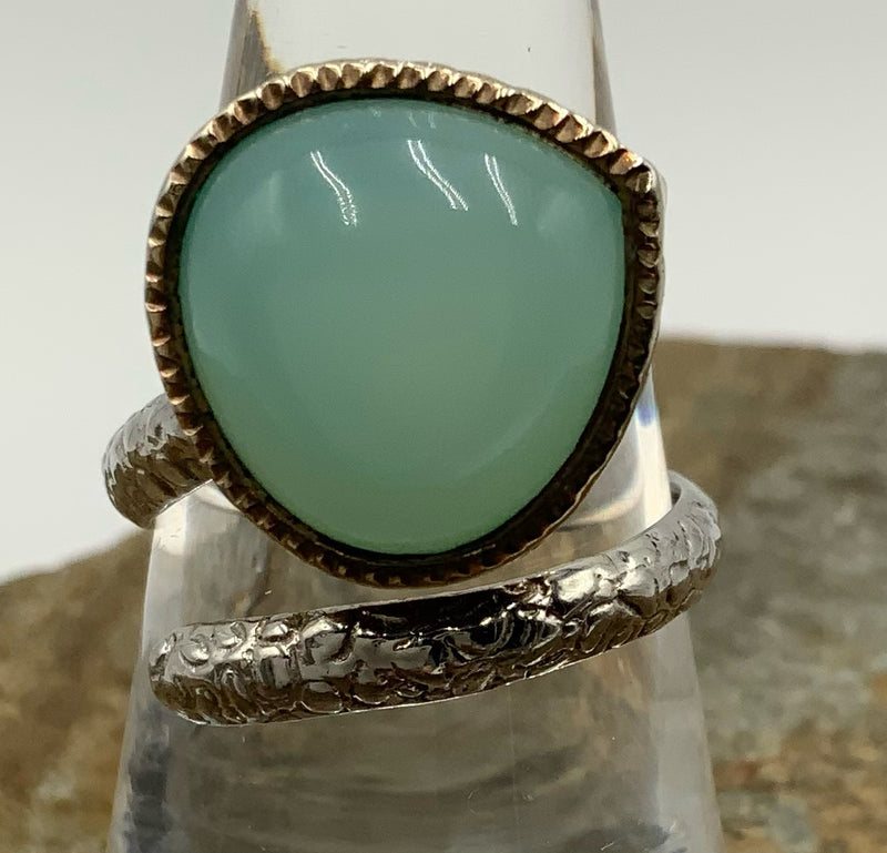 Sara Blaine Sterling & Chalcedony Bypass Ring