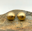 14kt Gold Large Button Style Earrings