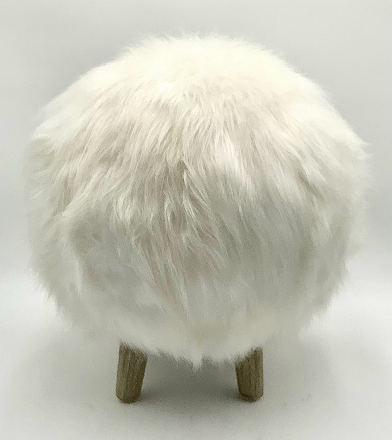 RESTORATION HARDWARE Poppy Kashmir Faux Fur Stool