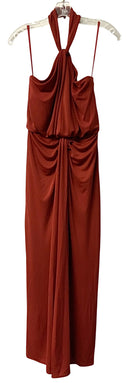 CINQ A SEPT Rosewood "Kaily" Draped Halter Maxi Dress