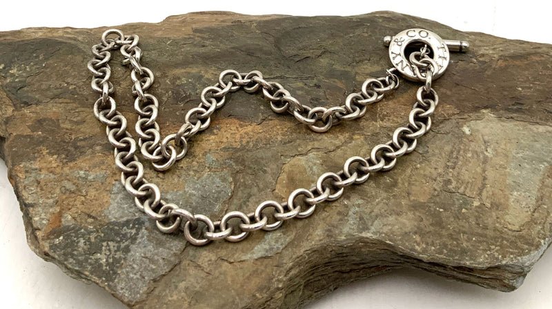 Tiffany & Co. Sterling Toggle Clasp Logo Necklace