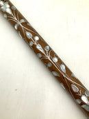 Walnut MOP Inlaid Walking Cane with Knob Handle