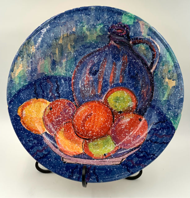 Italian Pottery Round Platter with Fruit Design