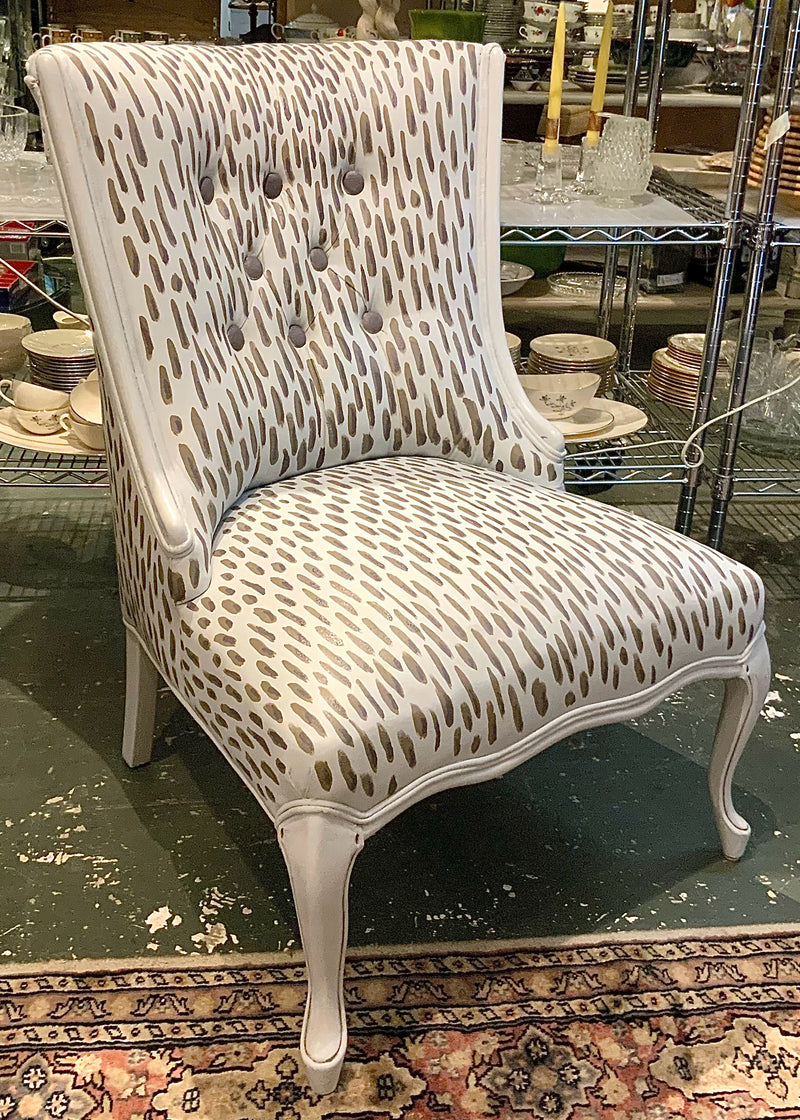 Vintage Painted Occasional Chair with Handpainted Upholstery