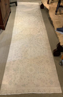 Handmade Neutral Persian Runner 4'x15'