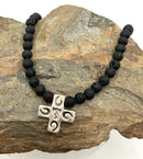 TRIBAL SON Sterling & Lava Rock Beaded Necklace