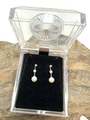 14kt Gold, Sterling, Diamond & Pearl Earrings