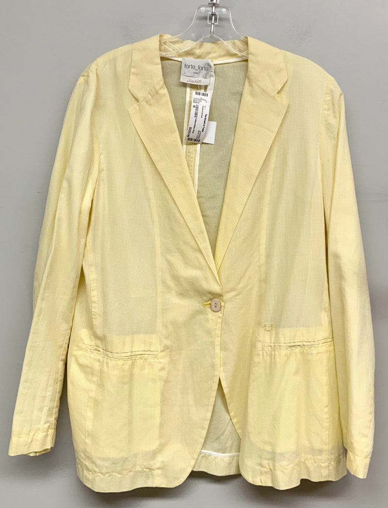 FORTE FORTE Yellow White Plaid Cotton Blazer Jacket