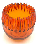 Blenko Glass Amberina Crimped Bowl