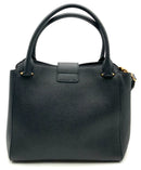 BURBERRY Black Grained Leather Goldtone Buckle Tote Bag