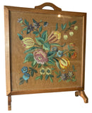 Vintage Crewel Work Fire Screen