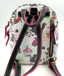 Dooney & Bourke White Multi Leather Disney Cats Sketch Backpack