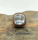 Sterling & Blue Topaz Ring w/14kt Gold Accents