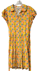 TAYLOR TILMAN Orange/Blue/Green Floral B/D Flutter Sleeve Dress