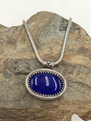 Sterling, Silvertone Metal & Lapis Necklace